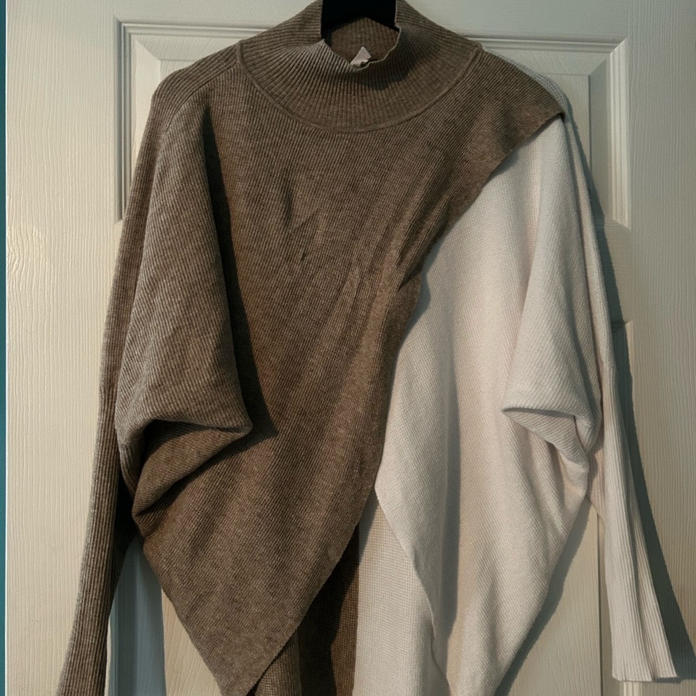 Elan brown and cream split sweater - Picture 1 of 1